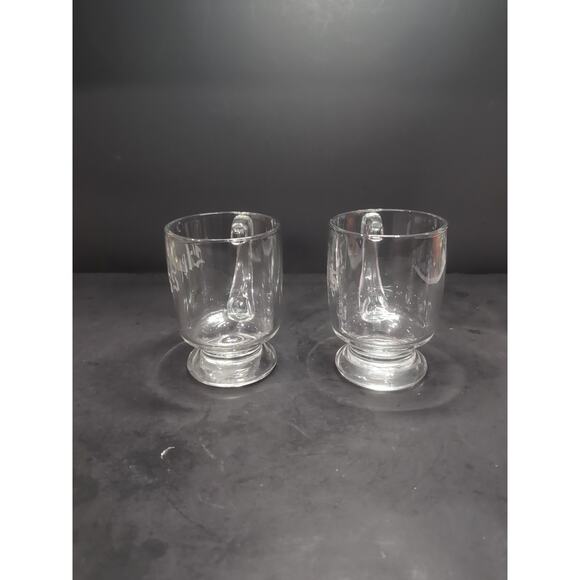 Etched Glass Coffee Mugs, His & Hers Pedestal Cups, Set of 2, Couples Coffee Set - Picture 2 of 9